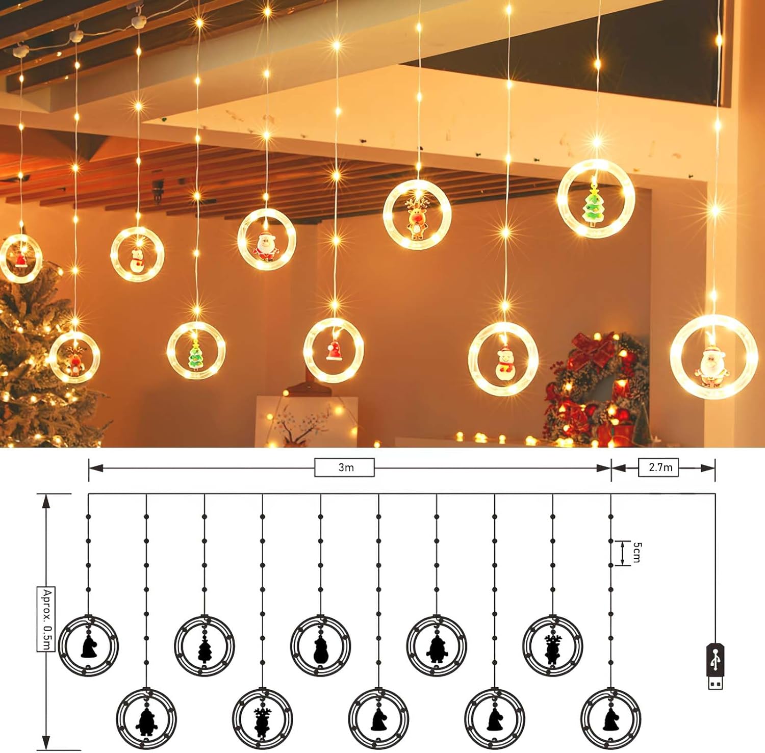 GLOW HOOPS®️ - Luces Led Aros 3 Metros Navidad